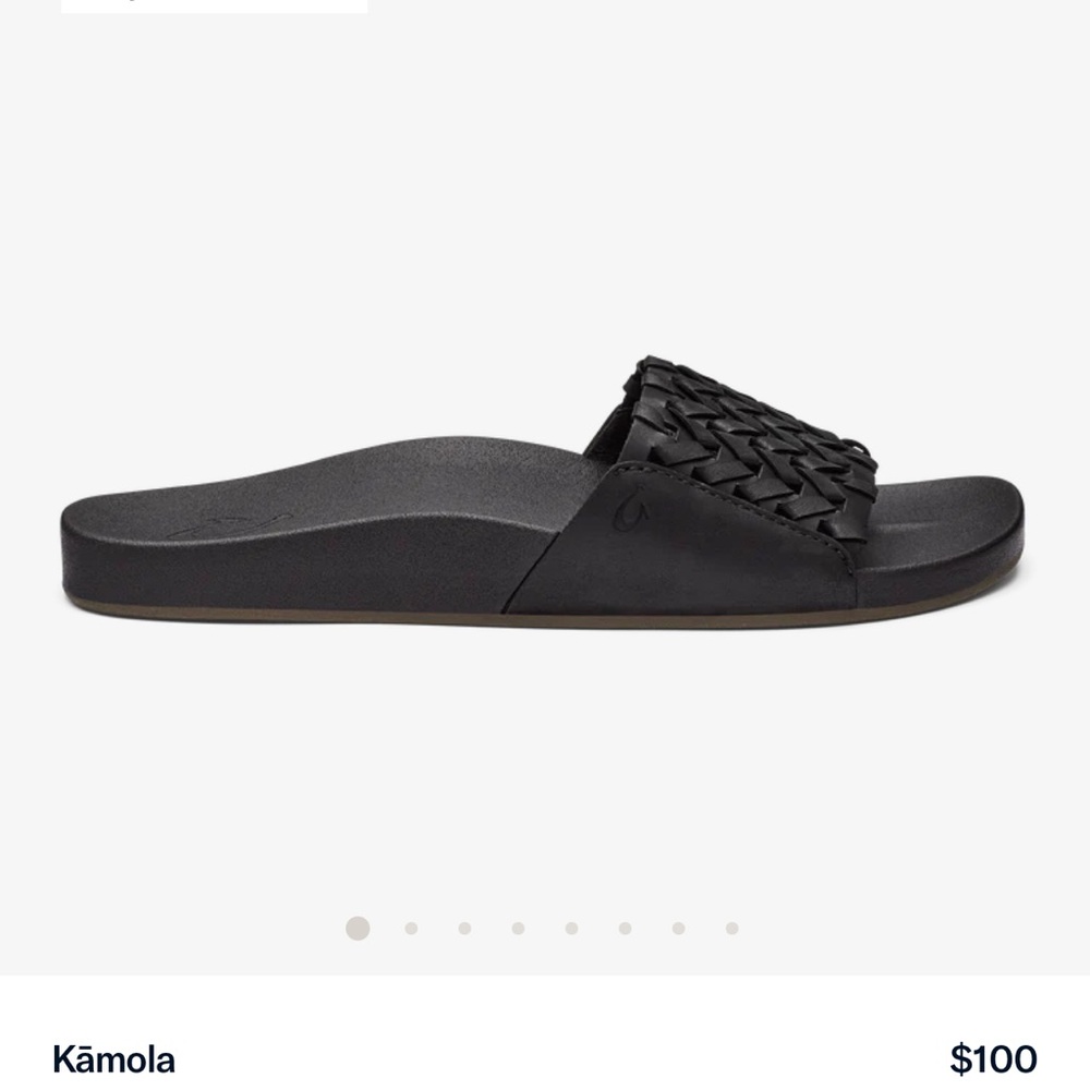 OluKai Kāmoa Black Slide Sandals